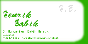 henrik babik business card